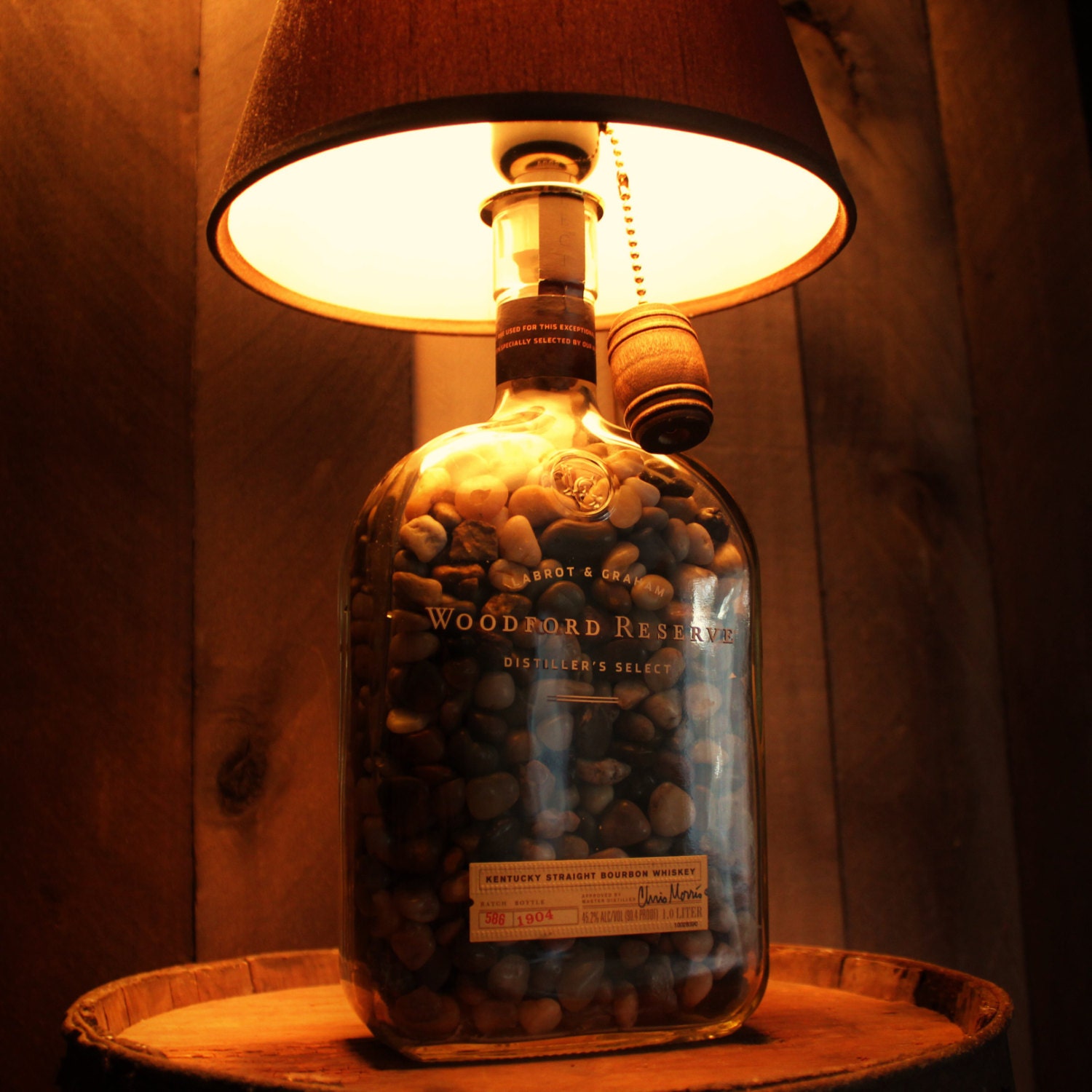 Woodford Reserve Bourbon Bottle Lamp whiskey Lamp/ Mancave / Fathers Day  Gift / Gifts for Him / Groomsmen Gift 