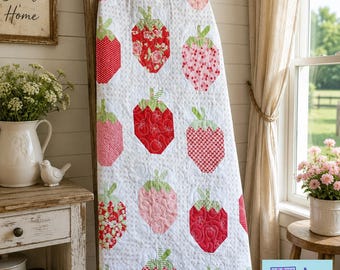 Strawberry Social Quilt Pattern: Printed by Margot Languedoc, The Pattern Basket