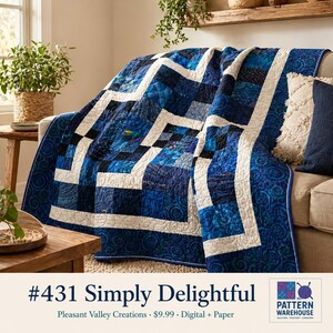 Simply Delightful Quilt Pattern PDF: Charm Pack and Layer Cake Friendly
