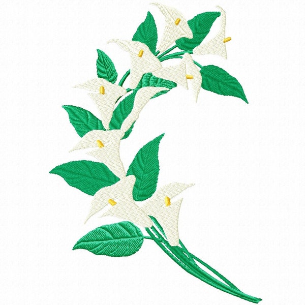 Calla Lillies  4 inch- machine embroidery design