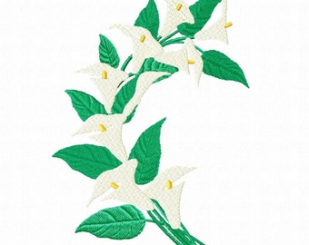 Calla Lillies  4 inch- machine embroidery design