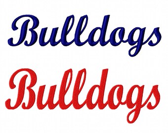 Bulldogs word- Large machine embroidery design - Jacket backs