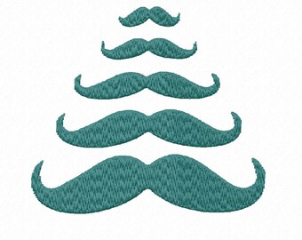 Mustache Tree, trendy Machine embroidery design