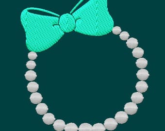 Monogram Frame Pearls with Bow