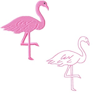 Desenho de bordado à máquina flamingo rosa