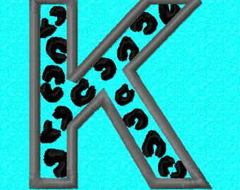 2 inch Leopard Print  Embroidery font