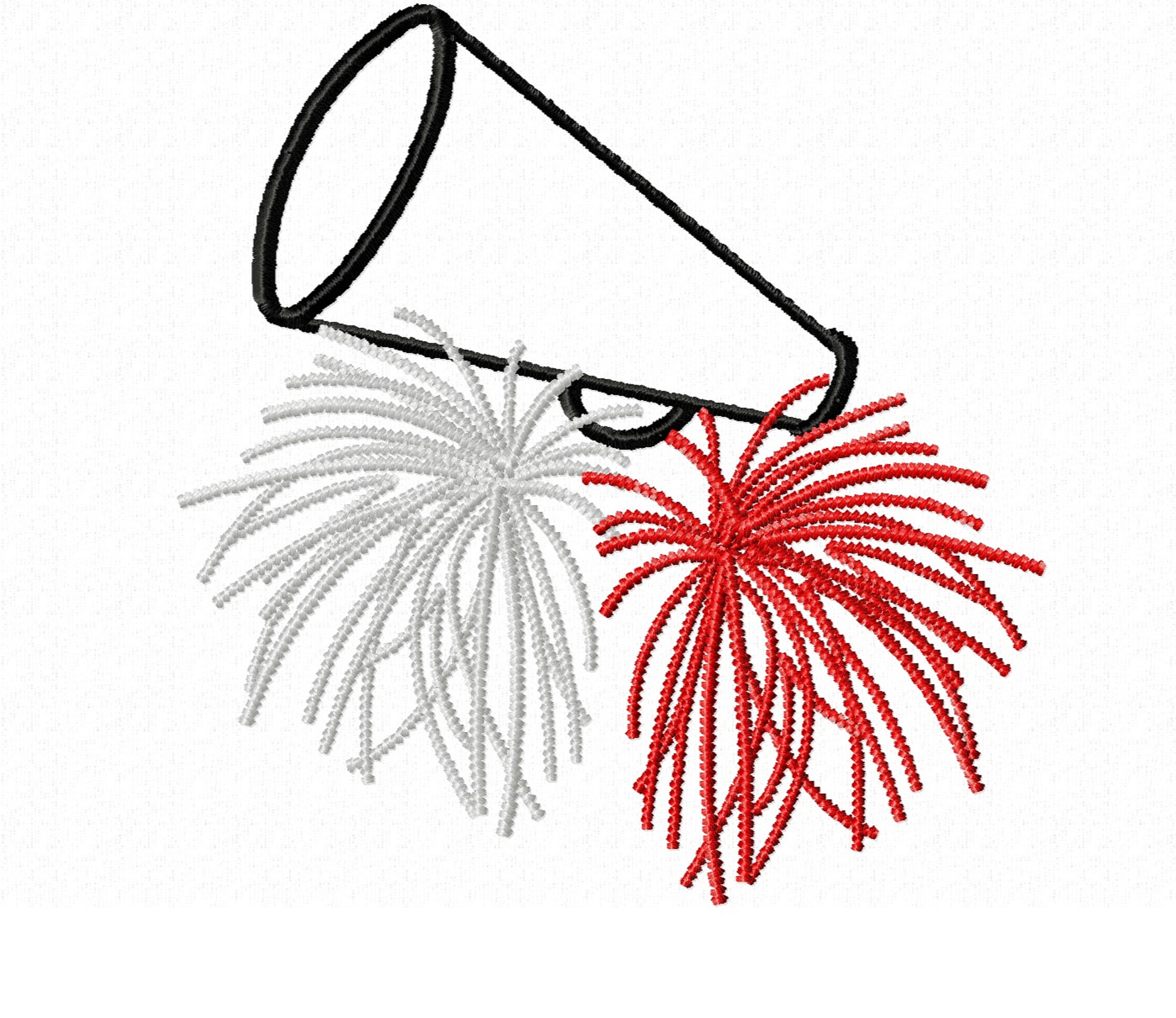 Pom Pom and Megaphone Machine Embroidery Design - Etsy Pom Pom and Megaphone Machine Embroidery Design - Etsy