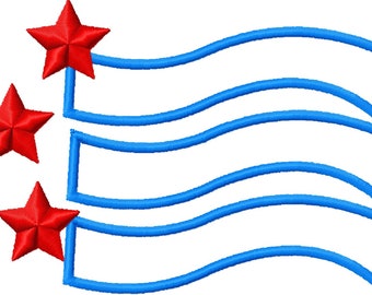Flag Applique Machine Embroidery Design