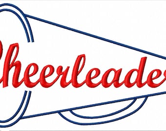 Cheer Mom Megaphone - Large machine embroidery design - Jacket backs