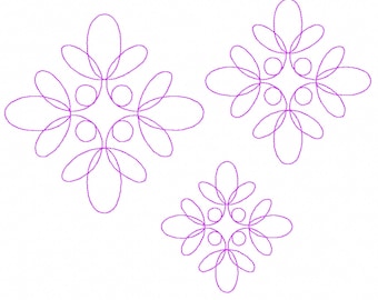 SPIRAL Quilt Design in 2 stitch styles in 3 sizes