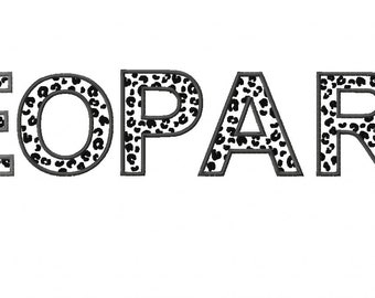 3.37 inch Leopard Print  Embroidery font