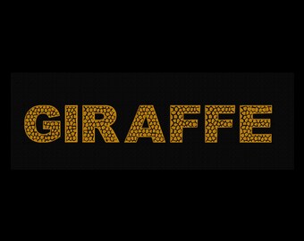 2 inch Giraffe Embroidery font