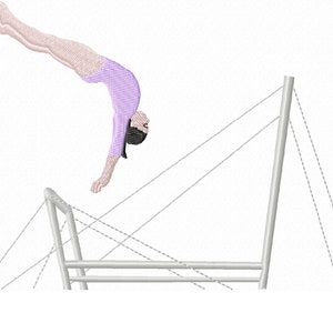 Gymnast Uneven Bars  Machine Embroidery design.