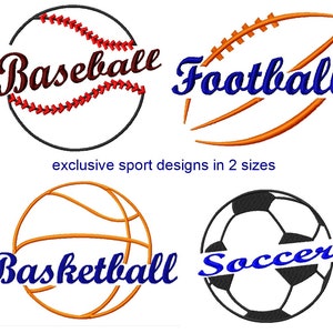 Sport themed Outline embroidery designs