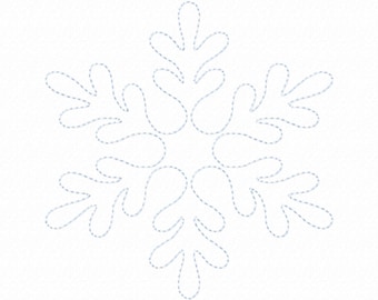 6 INCH Snow Flake Embroidery Design single stitch for quilting squares