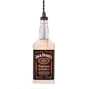 Jack Daniel’s Bottle Pendant Light Whiskertin Plug in Lamp