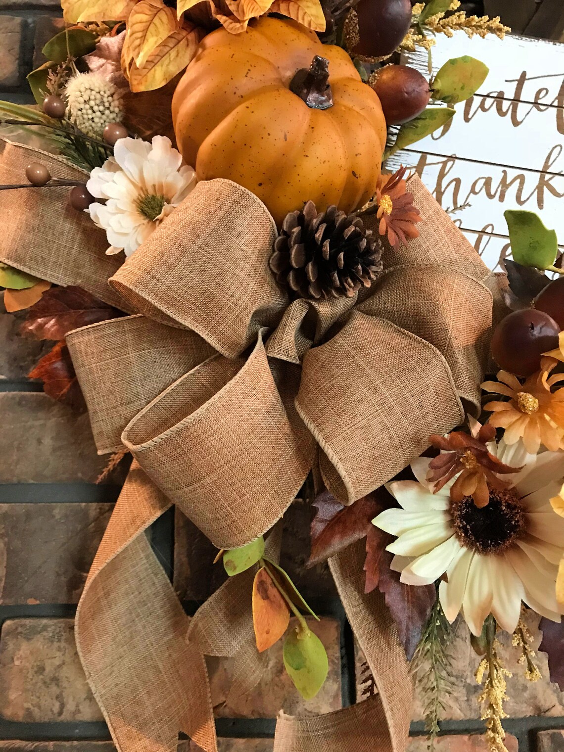 Fall Wreath Tobacco Basket Wreath Farmhouse Style Etsy
