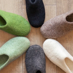 Luxury Organic Merino Wool Slippers Eco-Friendly Warmth, Non-Slip Rubber or Leather Foot Sole, Arch Support Home Cozy Comfort Women Gift image 9