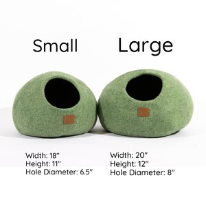 BEST AESTHETIC Cat Bed Natural Organic Merino Felt Wool SOFT, Wholesome, Cute 1 Modern Cat Corner Cave Handmade Round Style image 8