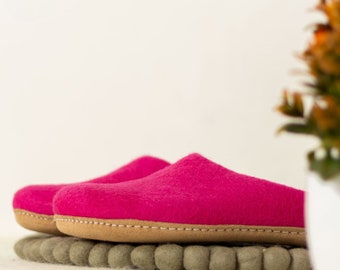 Luxury Organic Merino Wool Slippers | Eco-Friendly Warmth, Non-Slip Rubber or Leather Foot Sole, Arch Support Home Cozy Comfort Women Gift