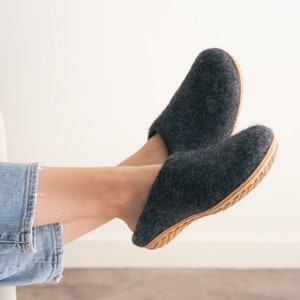 Luxury Organic Merino Wool Slippers Women Eco-Friendly Warmth, Non-Slip Rubber or Leather Foot Sole, Arch Support Home Cozy Comfort Gift image 5