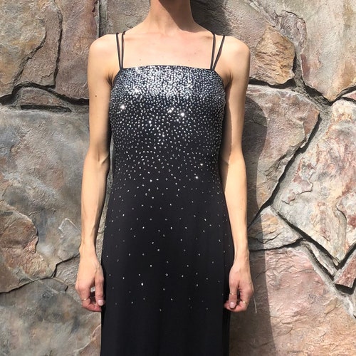 70s Elvira Lace Up The sale Back Poly Silver Glitter Disco Dress