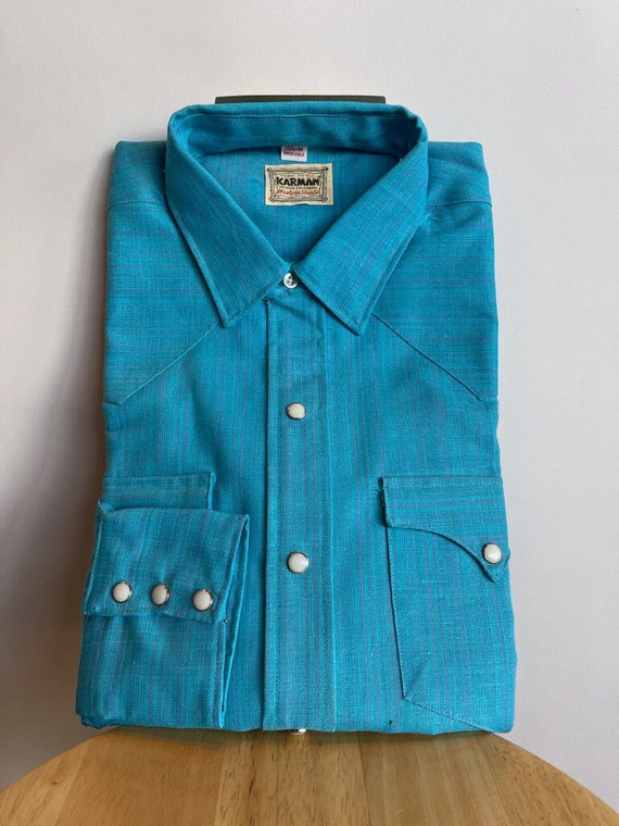 Karman Western Shirt/turquoise/pearl - Etsy