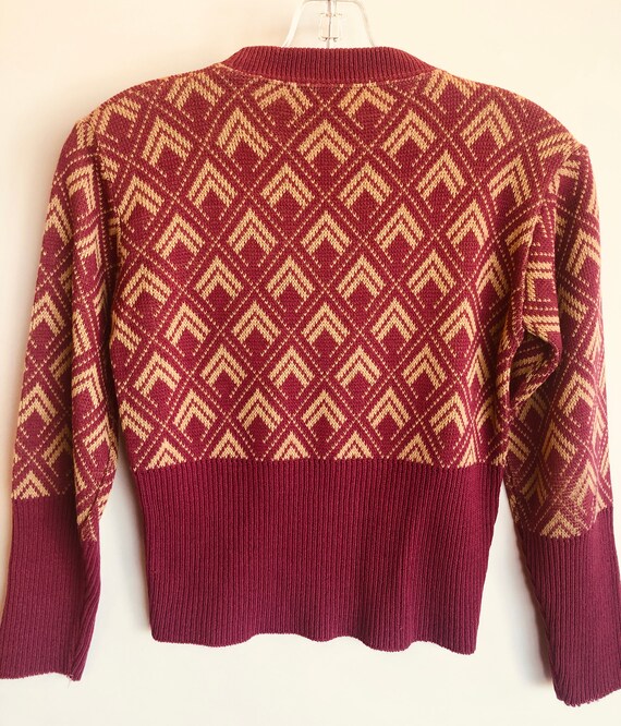Vintage 60's Women's Acrylic Sweater//Geometric D… - image 5
