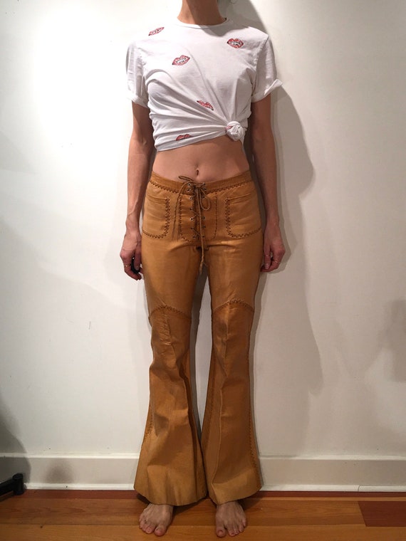 70s Lace Up Leather Rock N Roll Bell Bottoms North