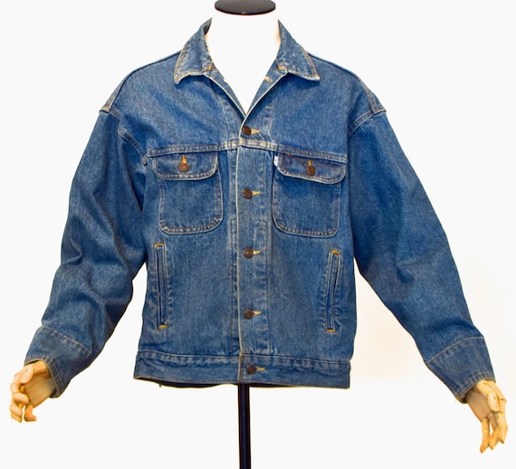 1980s Levi Truckers Jean Jacket Mens Medium - image 1