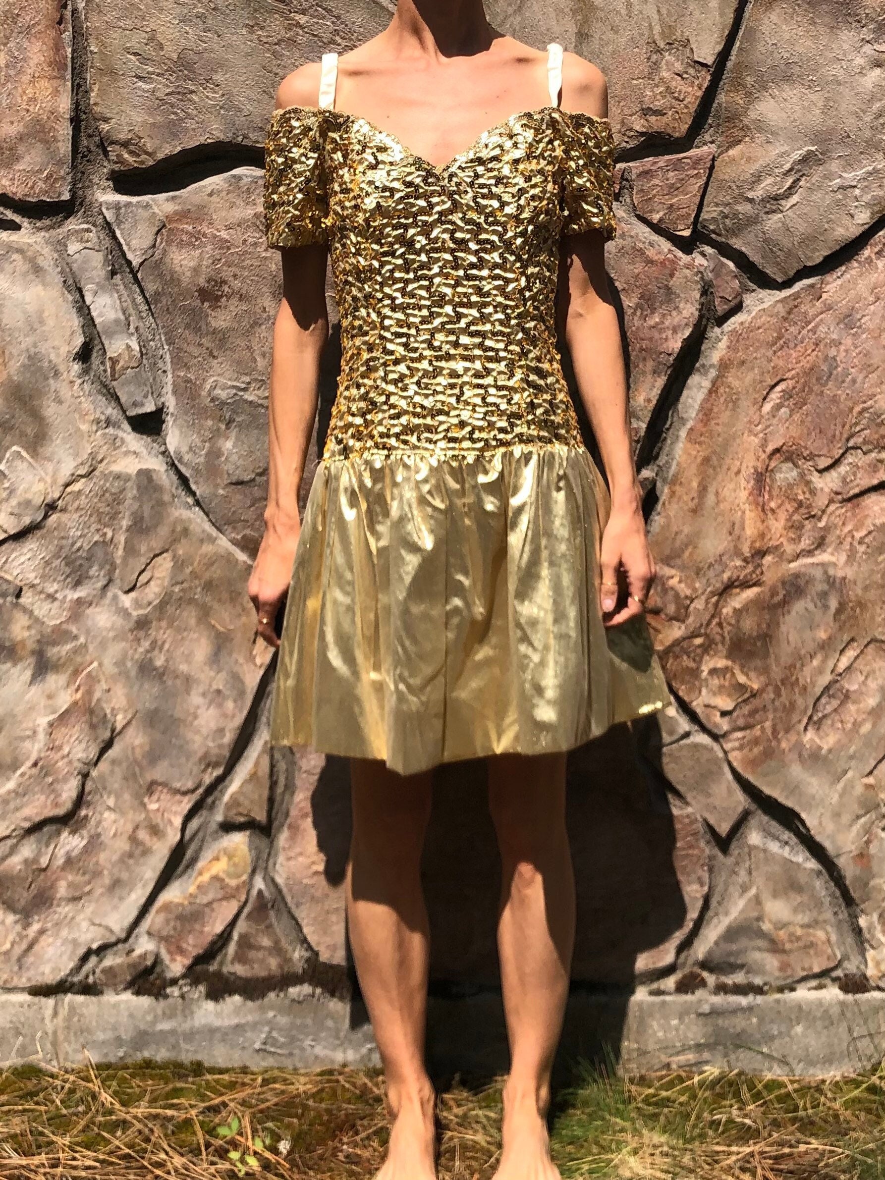 Marilyn Dress Gold - Etsy Marilyn Dress Gold - Etsy
