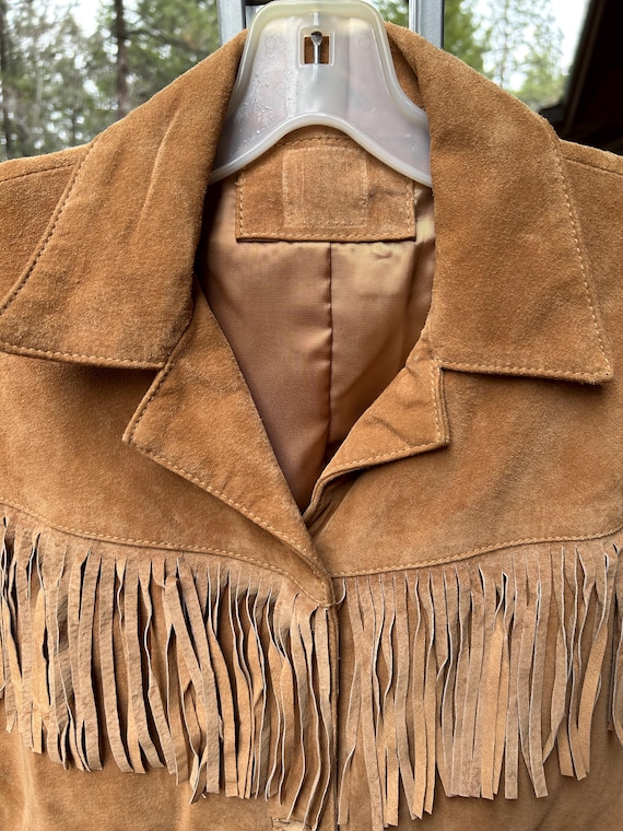  80s ヴィンテージ ファネルネック ハリトンジャケット 80s Fringe Leather Jacket//western Styled//all Suede//4.5 Inch