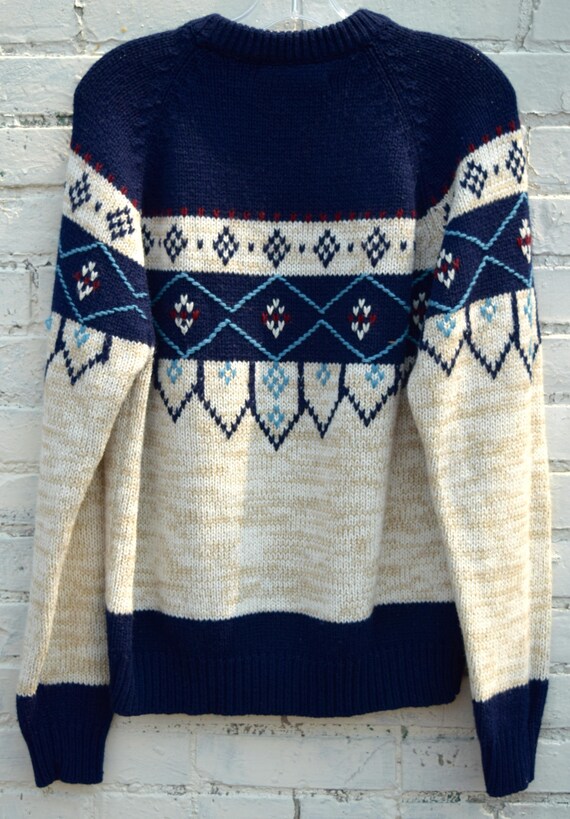 70s Youngblood sweater/ 100 %Acrylic/ Geometric De