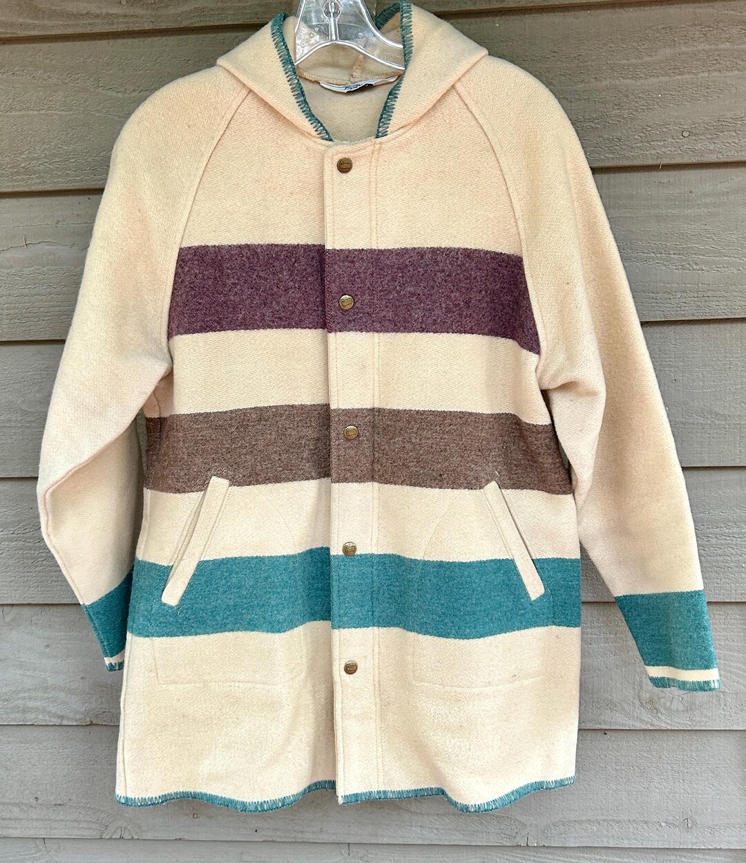 USA製 70's Vintage Woolrich Blanket JKT Vintage 1970's//woolrich Women's Hooded Winter Blanket Coat
