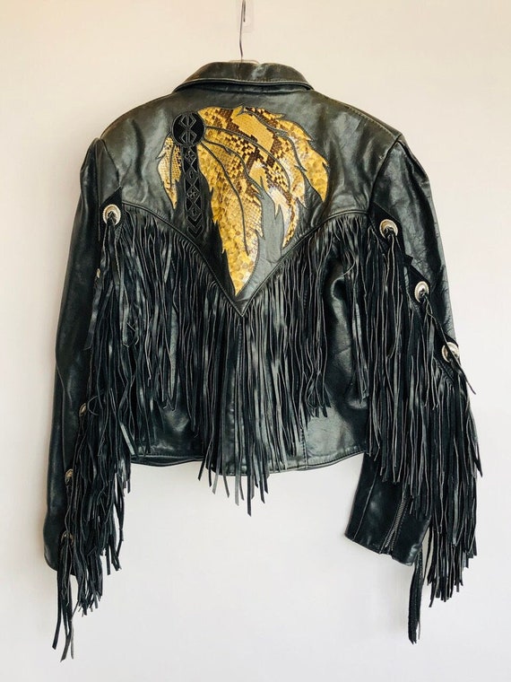 Vintage 80's Ultra Fringe Biker Jacket//made by Gypsy - Etsy