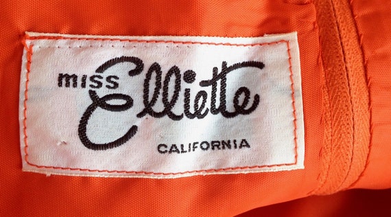60's Orange Chiffon Dress Miss Elliette Layered F… - image 3