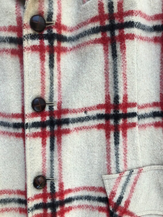40s Wool Jacket Blanket Striped Coat Check Plaid … - image 8