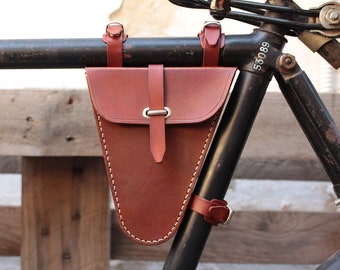 Bicycle Bag , Cowhide , Frame Bag Tool Bag