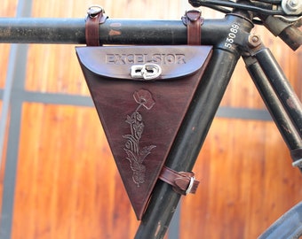 Excelsior Werkzeugtasche , Fahrrad Rahmen Tasche , Dreiecktasche , Leder