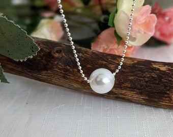 Pearl necklace for women, pearl necklace vintage, necklace for women silver, necklace for mom, necklace silver pendant, pearl jewelry