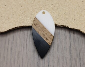 2/10/50 pieces Wood & Resin Earring Components Boho Charm , Plastic Teardrop Tear Drop Shape Earring Dangle Drop DIY Finding Pendant ZW8011
