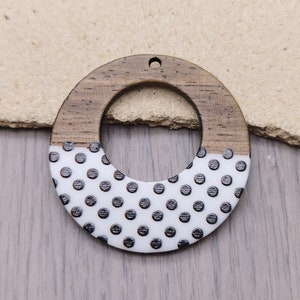 2/10/50 pieces Wood & Resin Earring Components Boho Charm , Plastic Round Coin Disc Circle Shape Earring Dangle Drop Finding Pendant ZW8024