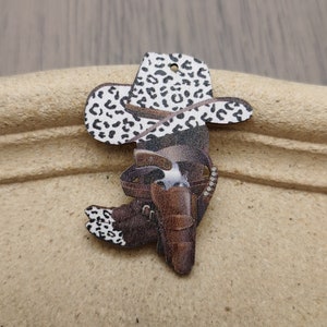 6/20/100 pz Cappello da Cowboy Berretto per Stivale Stetson Ciondolo in Legno, Stampato Dipinto Artigianale in Legno Ritaglio Lacrima Orecchino Ciondola Goccia Fascino Fai da Te, ZW0261