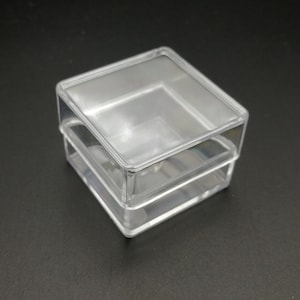 6/20/100 pieces 30x30x22mm square clear PS plastic box , jewelry bead earring tool wedding party gift display storage acrylic resin , ZB0053