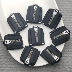 Silicone Bead Men Suit Focal Bead for Pen Bracelet Necklace Keychain Lanyard , Silicone Bead in Bulk Wholesale DIY Charm Finding ZS1255