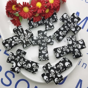 Silicone Bead Jesus Cross Skull Focal Bead for Pen Bracelet Necklace Keychain Lanyard , Silicone Bead Wholesale DIY Charm Finding ZS0676