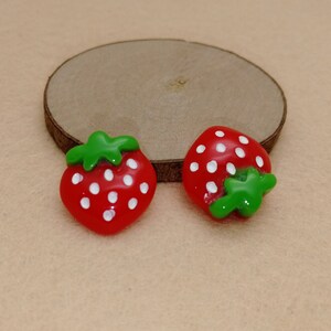 10/50 piezas de plástico fresa fruta plana cabujón encanto, resina flatback cabina decoración hecha a mano joyería colgante encontrar ZP0070