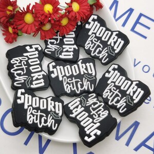 Silicone Bead Spooky Bitch Focal Bead for Pen Bracelet Necklace Keychain Lanyard , Silicone Bead in Bulk Wholesale DIY Charm Finding ZS0648