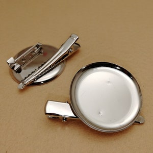 10/50 pieces dark silver color metal hair alligator clip with 35 mm glue pad , head clip accessory badge brooch pin jewelry finding , ZH0093