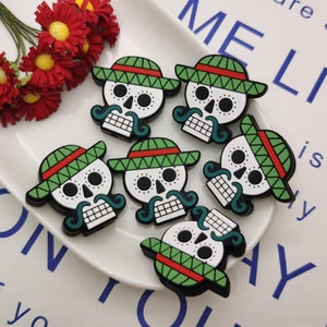 Silicone Bead Halloween Skull Skeleton Focal Bead for Pen Bracelet Necklace Keychain Lanyard , Silicone Bead Bulk DIY Charm Finding ZS0182